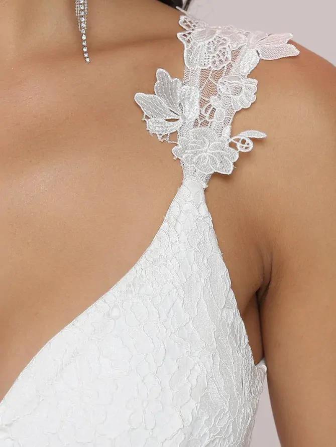 Biele tylové šaty s tenkými ramienkami model 0216 - 36, 42