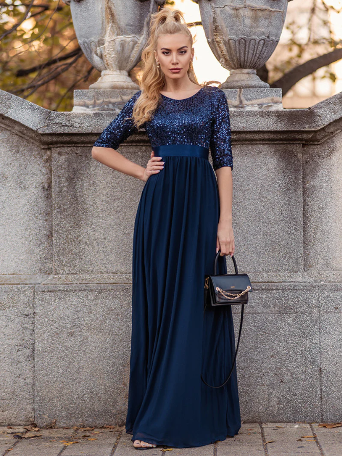 Eleganté šaty s trištvrťovými rukávmi model 0685 - 36