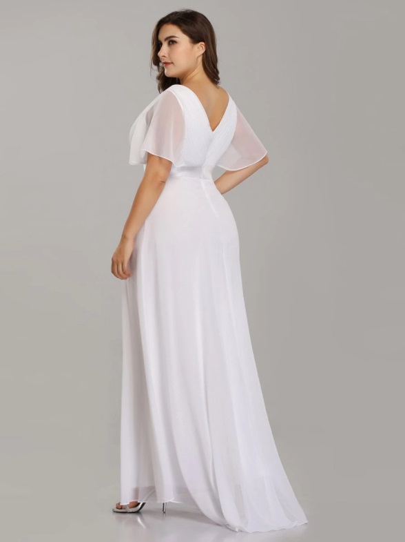 Biele šaty s padavými rukávmi model 9890 - 52