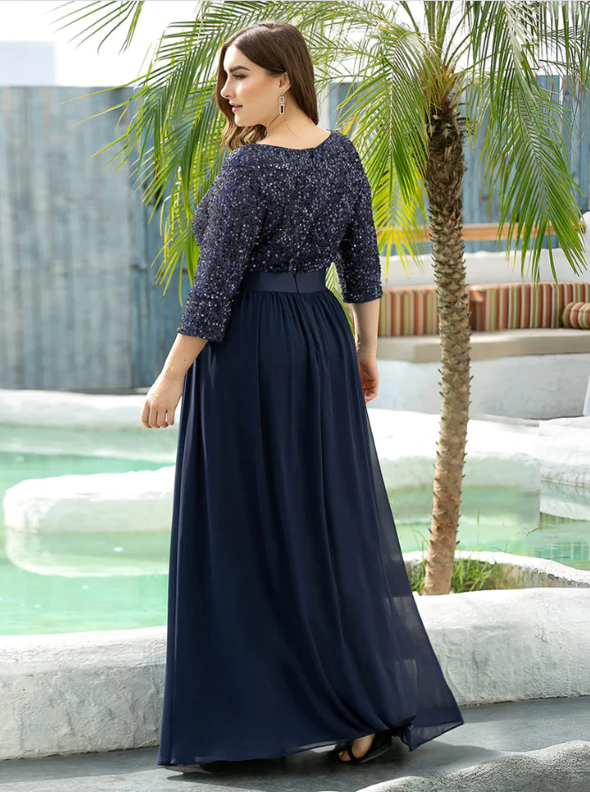 Eleganté šaty s trištvrťovými rukávmi model 0685 - 36