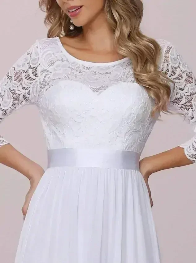 Biele elegantné šaty model 7412 - 40, 46