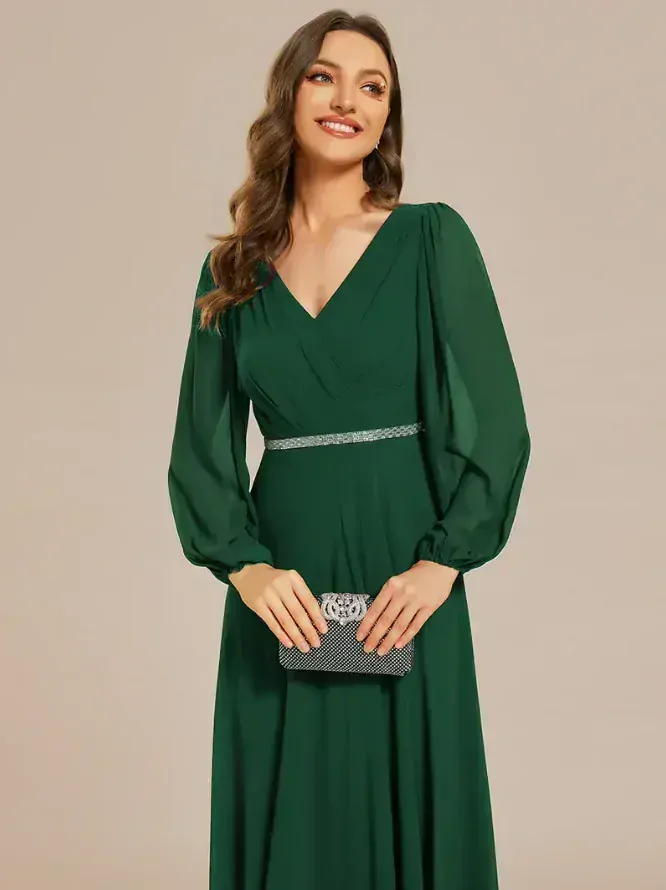 Zelené elegantné šaty s ľahučkým rukávom model 1981 - 36