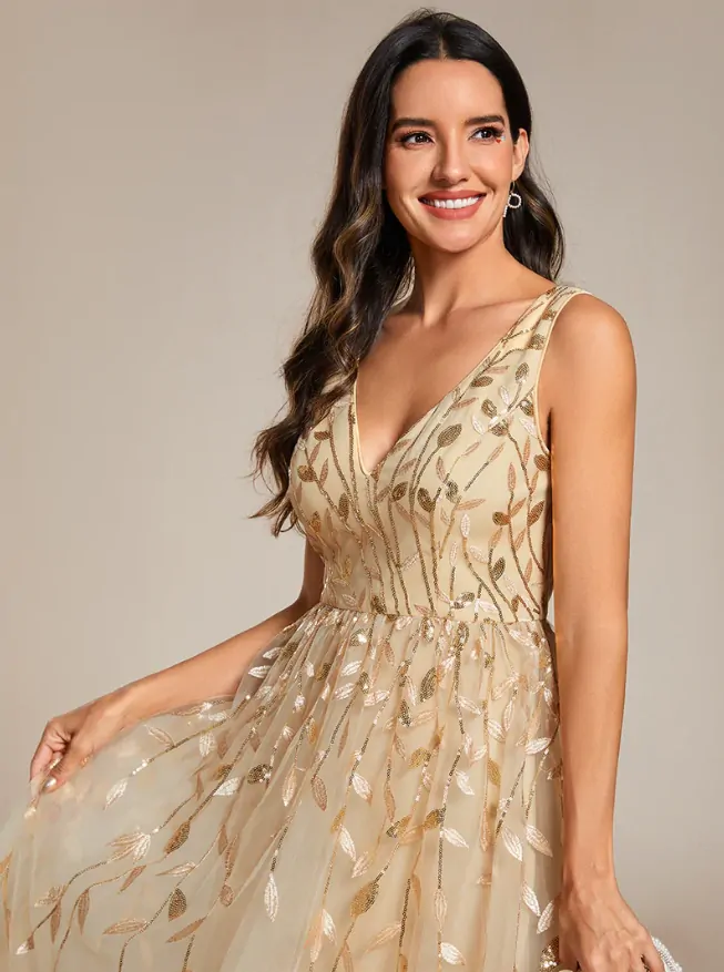 Zlaté šaty na ramienka model 2106 - 36
